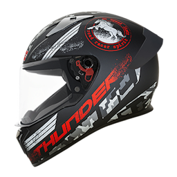 Studds Thunder D2 With Clear Visor Matt Black N2 L Helmet