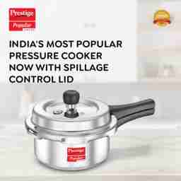 Prestige 10164 Popular Svachh Aluminium Pressure Cooker 2.0 Ltr