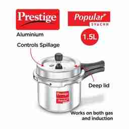 Prestige 10168 Popular Plus Svachh Pressure Cooker 1.5 Ltr