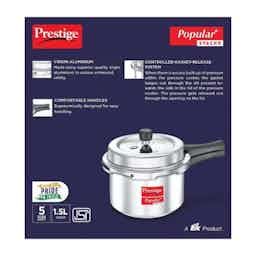 Prestige 10168 Popular Plus Svachh Pressure Cooker 1.5 Ltr