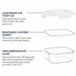 Kairos Glass Food Storage Container Set (320 Ml X 2)