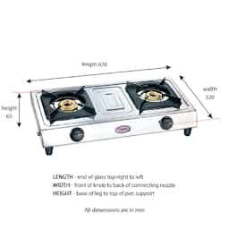 Prestige 40068 Star SS Manual Gas Stove (2 Burners)