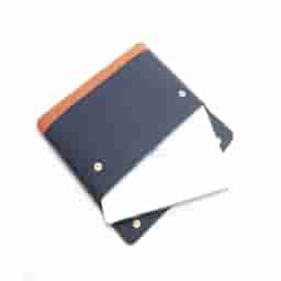 Oblique Lapido Laptop Sleeve Navy&Tan