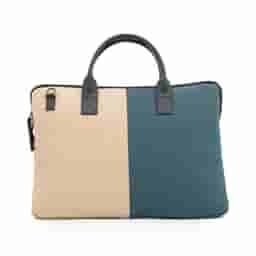 Oblique Tango Laptop Messenger Bag Beige&Teal