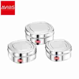 Avias Curry Box Set Of 3 (Medium) � Stainless Steel