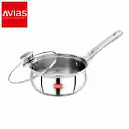 Avias Inox Sauce Pan 14Cm With Glass Lid � Stainless Steel