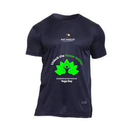 All Weather Gear Unisex Navy Blue & Green Print Round Neck Dryfit T-Shirt