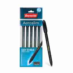 Reynolds Aeroslim Ball Pen Black Pack Of 5