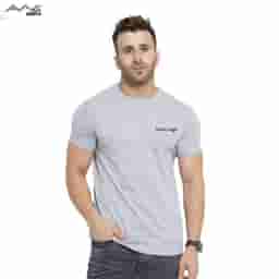 Awg Cotton Round Neck Bio Wash T Shirt Grey