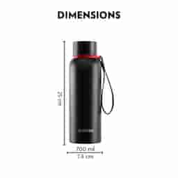 Borosil Flask Water Bottle 700Ml Black