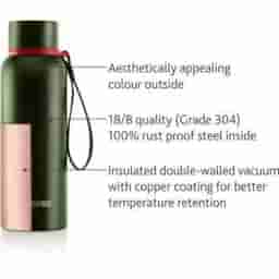 Borosil Ht Vac Flask Water Bottle 700Ml Green