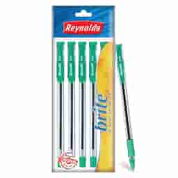 Reynolds Brite Ball Pen Green Pack Of 5