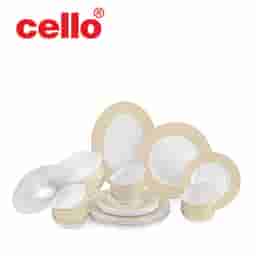 Elevate Your Table Setting: Cello Ariana Dinnerware Set (Golden Crown)