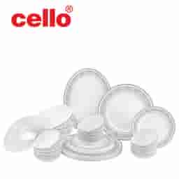 Premium Opalware: Cello Ariana 29-Piece Dinner Set (Greek Silver)