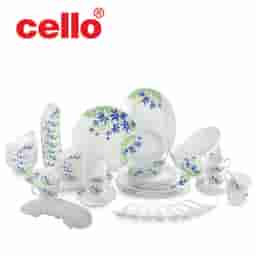 Cello Imperial Ds 63 Pcs - Blue Primrose: Elegant and Durable Dinnerware Set for Formal Dining