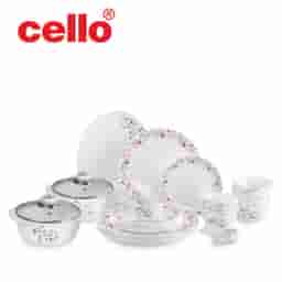 Stylish & Vibrant: Cello Zarah Ds 35 Pcs Dinnerware Set (Red Grapevine)