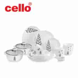 Festive Design: Cello Zarah Ds 35 Pcs Dinnerware Set (Winter Pine)