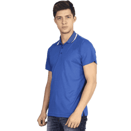 Adidas Solid Men Polo Neck Royal Blue T Shirt