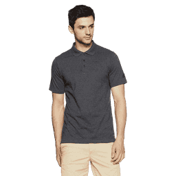 Adidas Poly Cotton Collared T Shirt Grey Milange