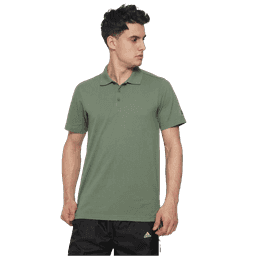 Adidas Poly Cotton Collared T Shirt Green Milange