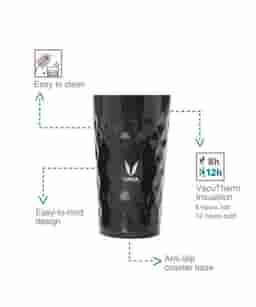 Vaya Drynk Thermosteel Flask 350 Sipper - Shiny Black