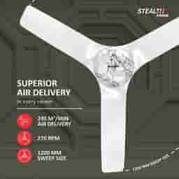 Havells Stealth Prime 1200 mm Sweep Ceiling Fan Marbel Pearl White