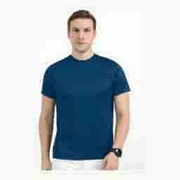 Reebok Teal Polyester Round Neck T-Shirt - Active Comfort