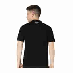 Reebok Black Cotton Lycra Polo - Soft and Flexible Fit