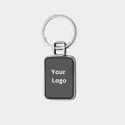 Square Matte Finish Metal Keychain