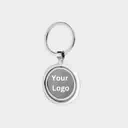 Round Metal Keychain with Modern Design