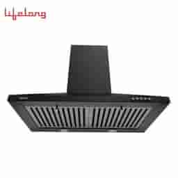 Lifelong LLLACP01 Double Baffle Filter 60 cm Push Button Control Pyramid Wall Mounted Chimney��(Black 1000 CMH)