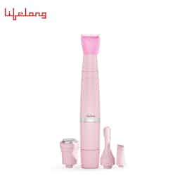 Lifelong Battery Powered Rechargeable Eyebrow, Underarms And Bikini Trimmer for Women (Pink)