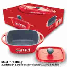 Hawkins 0.75 Litre Mini Square Casserole with Lid - Red