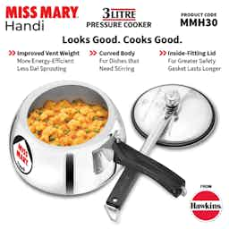 Hawkins Miss Mary 3 Litre Handi Pressure Cooker