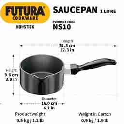 Hawkins Futura 1L Nonstick Saucepan