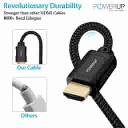 Powerup HDMI Hi-Speed 4k Ultra HD cable 3M Length (Black)