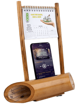 Bamboo Music Amplifier For Smartphones With Calender