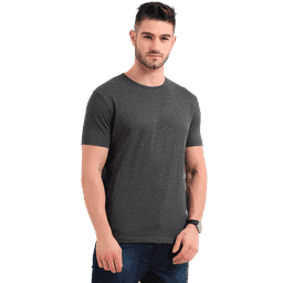 Rare Rabbit Charcoal Melage Round Neck Liquid Cotton T-Shirt