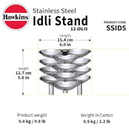 Hawkins Stainless Steel Idli Stand - 12 Idlis