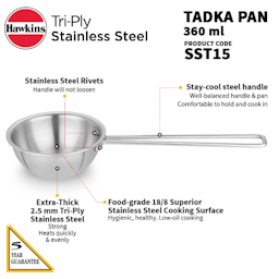 Hawkins 1.5 Cup Tadka Pan Silver