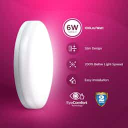 Philips 6W Round Surface Light Full Glow White