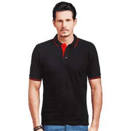 Spark Black With Red Tipping Polo T-Shirt