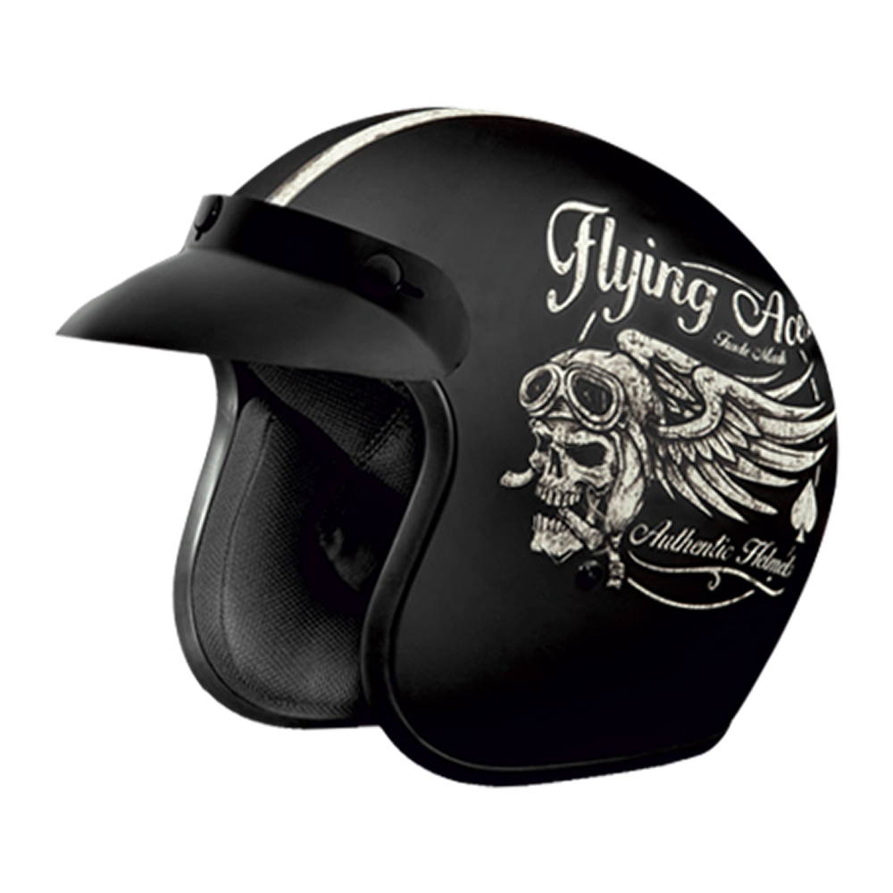 Studds Jetstar Classic D5 Flying Aces Matt Black L Helmet