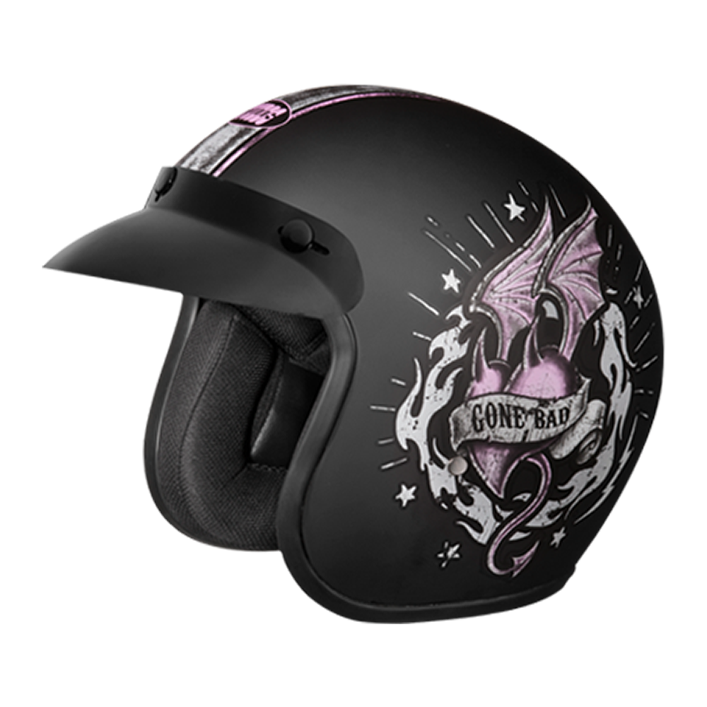 Studds Jetstar Classic D6 Good Girl Gone Bad Matt Black L Helmet