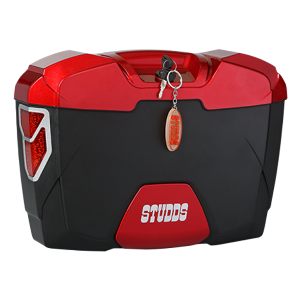 Studds Side Box Explorer With Universal Fitment Clamp Red