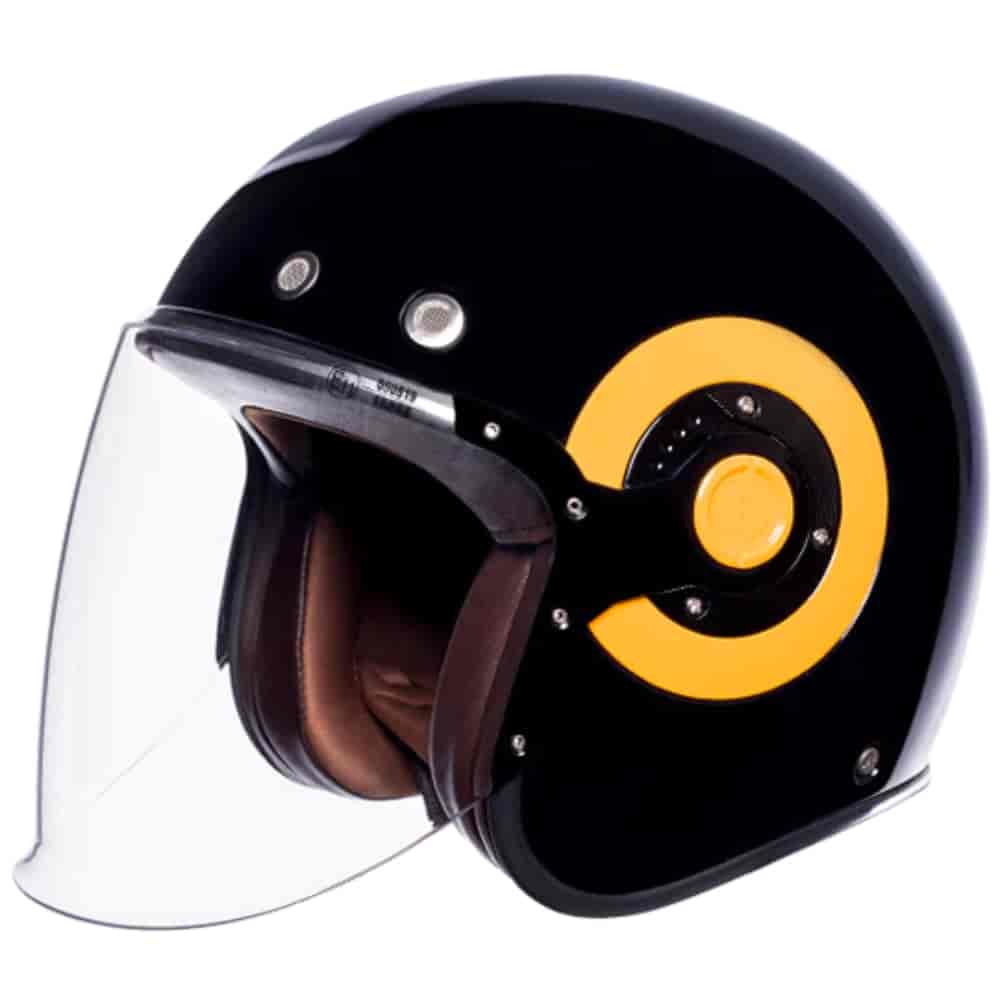 SMK RETRO JET WITH CLEAR VISOR BLACK GL240 M HELMET