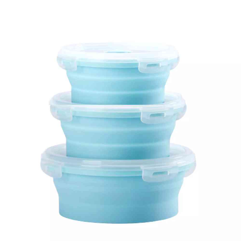 Kairos Silicone Collapsible Container Set Of 3 (350 Ml + 500 Ml + 800 Ml)