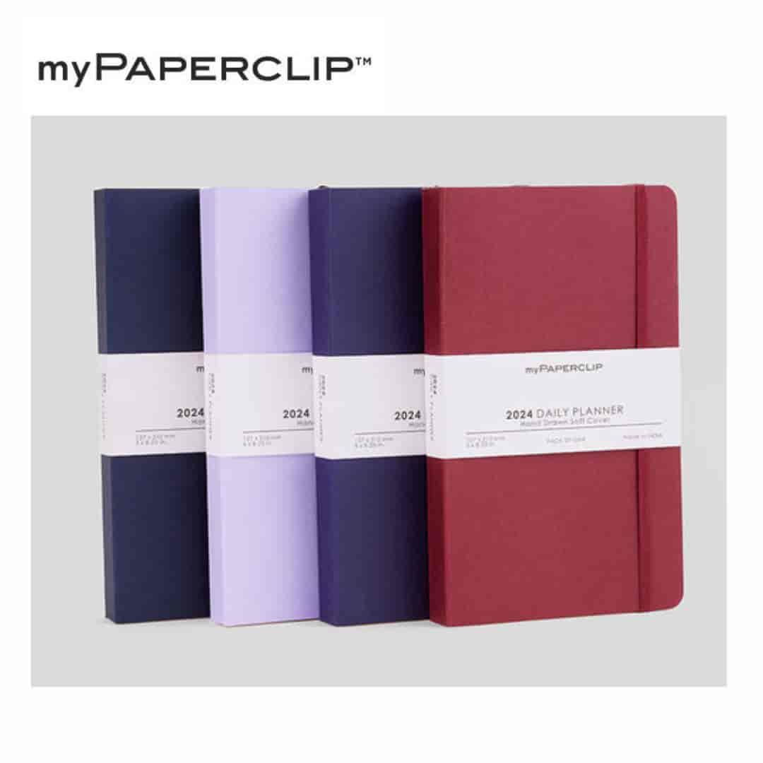 myPAPERCLIP 2024 DAILY PLANNER M1 Medium 384Pg (Blue,Purple,Red)