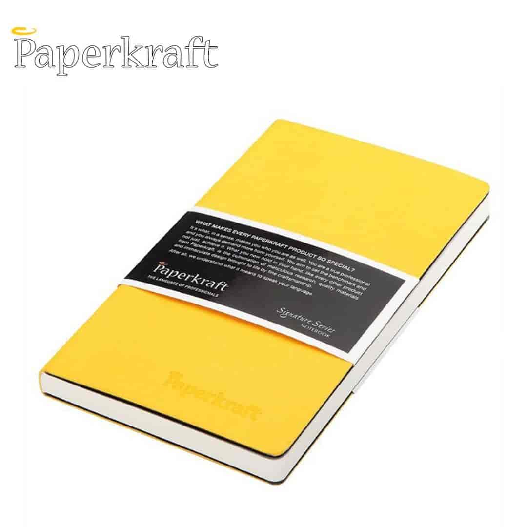 PaperKraft Signature Series Soft Yellow Cover Unruled Note Book 160Pg(165X95)