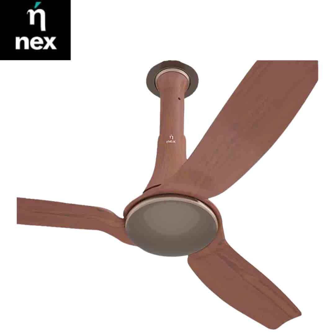 Nex Dryft A90 1200mm BLDC Ceiling Fans For Home | 20% Higher Air Thrust | 41W 5 Star PeakTorq� BLDC| Point Anywhere Remote Fan| Energy Saving | Walnut